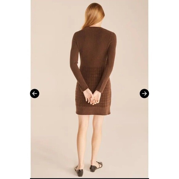 Rebecca Taylor Quilted Velvet Sweater Dress Size XL - Picture 2 of 7